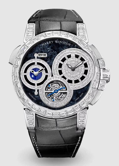 Review Harry Winston Ocean Tourbillon GMT Worldtimer OCEATG46WW001 watch Replica
